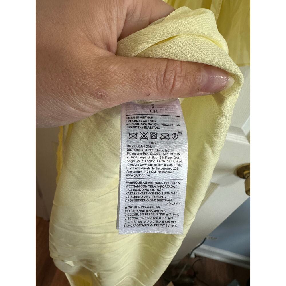 Banana Republic NWT Stretch-Crepe Open Back Dress Sz S Butter Yellow-Dirt Spot - Picture 8 of 9
